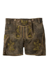 Beckert Kinder Lederhose Gamsspitz rauchbraun