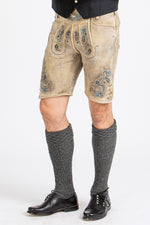 Beckert Lederhose Bischofswiesen baileys blau Vorderansicht | Beckert lederhosen Bischofswiesen baileys blue front view