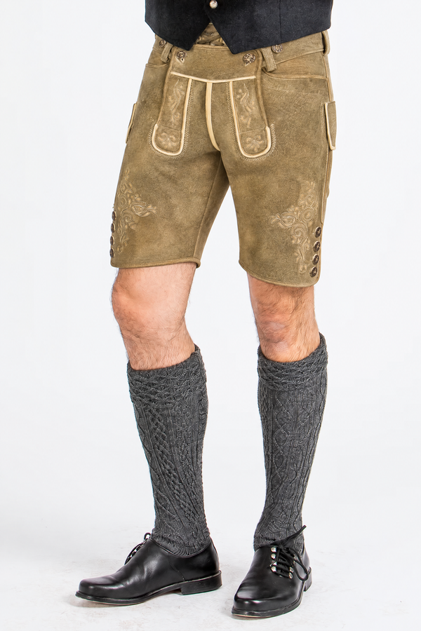 Kurze Beckert Hirschlederhose Maximus Antikhell Natur