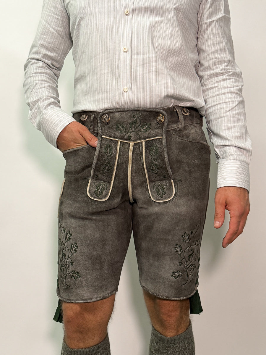 Beckert Lederhose Saaldorf grau/grün
