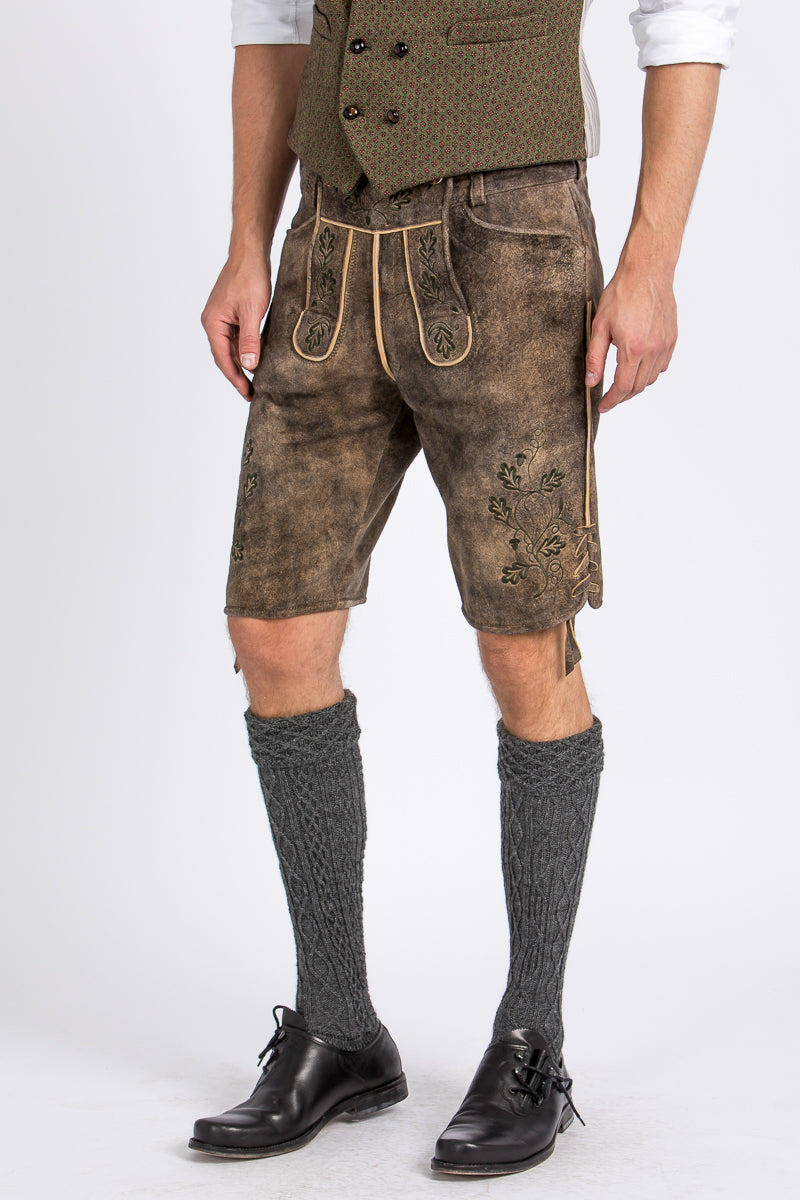Beckert Lederhose Moses tabacco Detail | Beckert Lederhosen Moses Tobacco detail