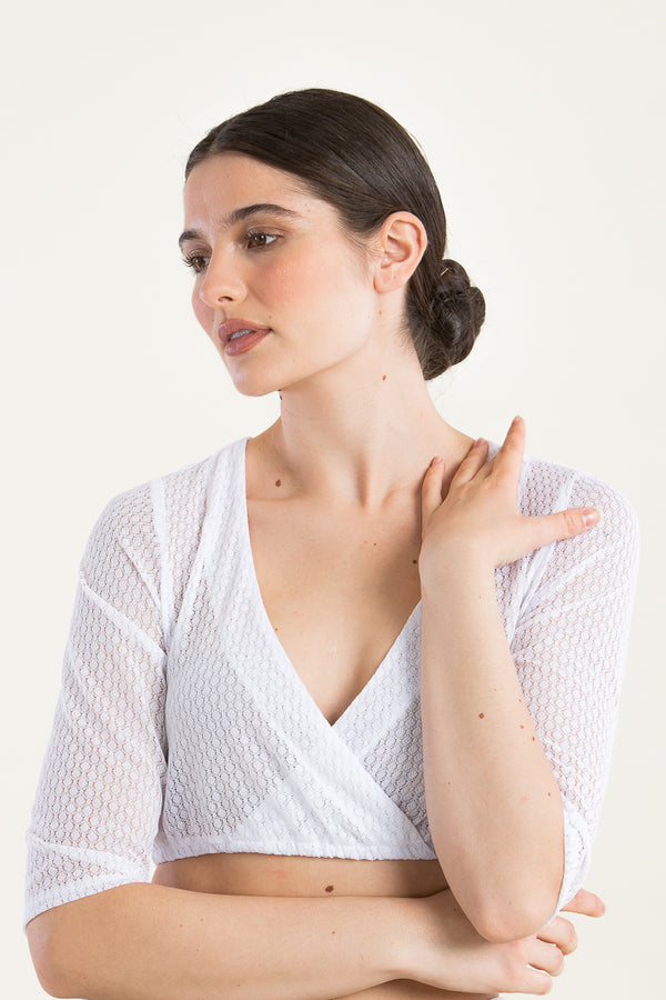 Berwin & Wolff Dirndlbluse Spitze weiß Vorderansicht | Berwin & Wolff Dirndl blouse lace white front view