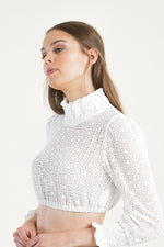 Berwin & Wolff Dirndlbluse Spitze Langarm ecru Detail | Berwin & Wolff Dirndl blouse lace long sleeve ecru detail