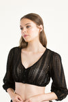 Berwin & Wolff Dirndlbluse Puffarm schwarz Vorderansicht | Berwin & Wolff Dirndl Blouse puff sleeve black front view