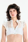 Berwin & Wolff Dirndlbluse Flügelarm Ecru Organza
