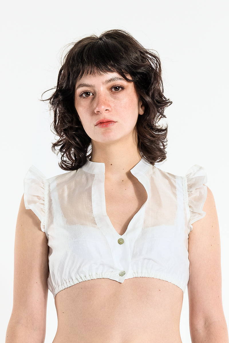 Berwin & Wolff Dirndlbluse Flügelarm Ecru Organza