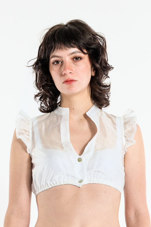 Berwin & Wolff Dirndlbluse Flügelarm Ecru Organza
