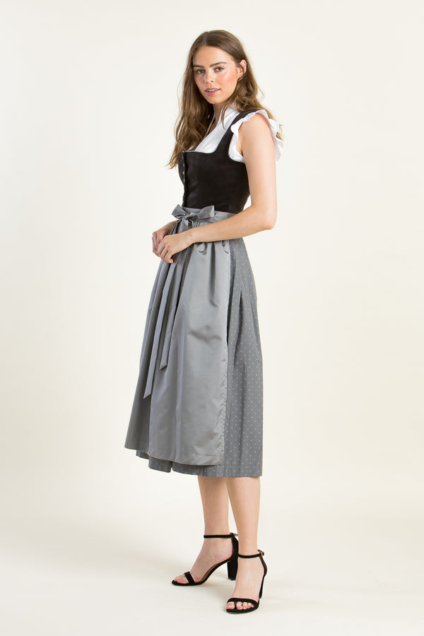 Berwin & Wolff Samtdirndl anthrazit Vorderansicht | Berwin & Wolff Velvet Dirndl anthracite front view
