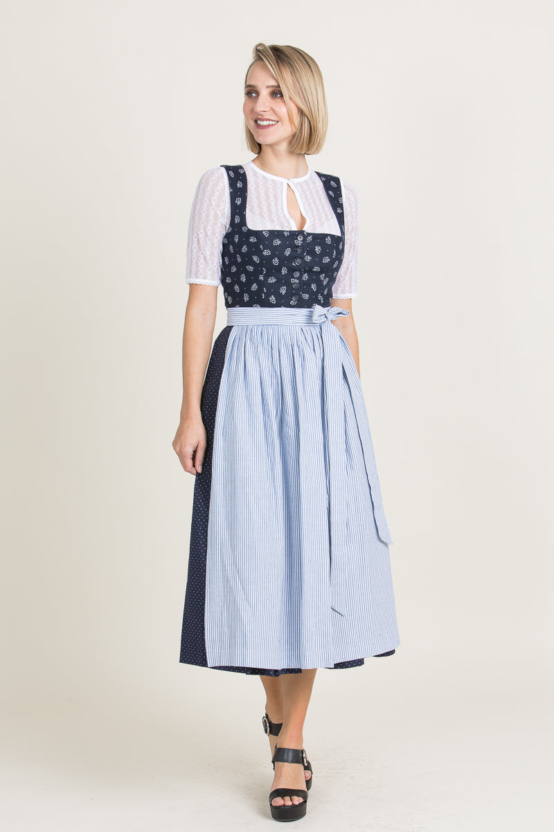 Berwin & Wolff Dirndl dunkelblau Rückansicht | Berwin & Wolff Dirndl dark blue back view