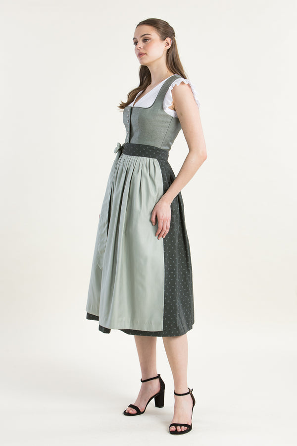Berwin & Wolff Dirndl Olivgrün Jacquard Rückansicht | Berwin & Wolff Dirndl olive green Jacquard back view