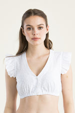 Berwin & Wolff Dirndlbluse Flügelarm weiß Vorderansicht | Berwin & Wolff dirndl blouse cap sleeve white front view