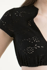 Berwin & Wolff Dirndlbluse V-Ausschnitt schwarz Rückansicht | Berwin & Wolff Dirndl blouse V-neck black back view
