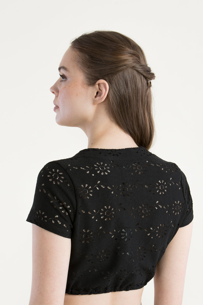 Berwin & Wolff Dirndlbluse V-Ausschnitt schwarz Getragen | Berwin & Wolff Dirndl blouse V-neck black worn