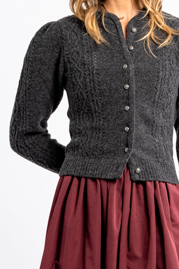 Berwin & Wolff Strickjacke Puffarm 16226 anthra
