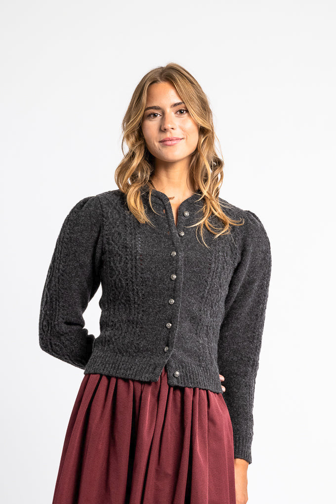 Berwin & Wolff Strickjacke Puffarm 16226 anthra