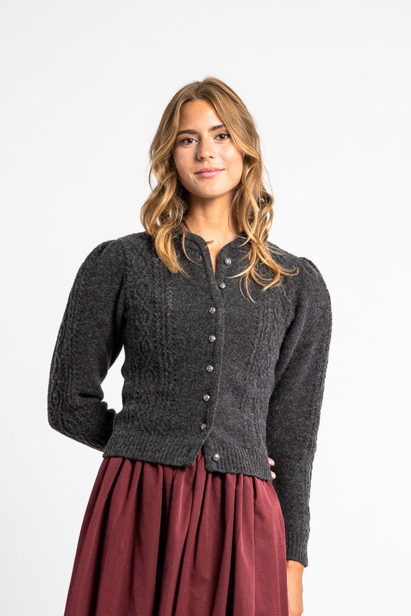 Berwin & Wolff Strickjacke Puffarm 16226 anthra