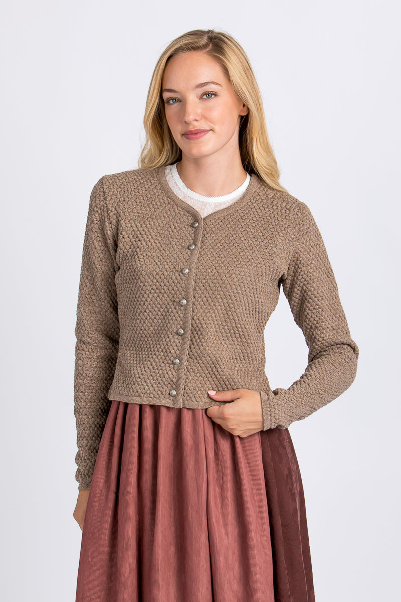 Berwin & Wolff Strickjanker Natur Vorderansicht | Berwin & Wolff knit jacket natural front view