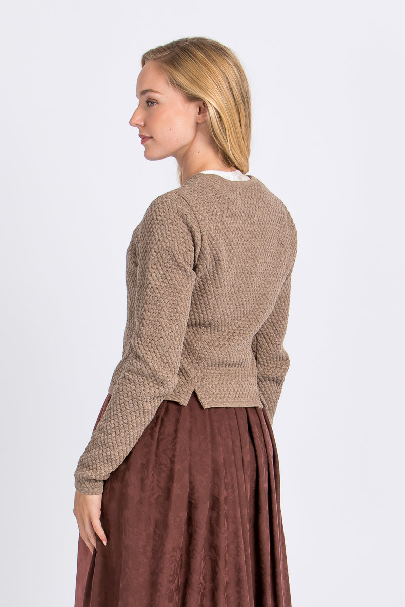 Berwin & Wolff Strickjanker Natur Rückansicht | Berwin & Wolff knit jacket natural back view