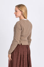 Berwin & Wolff Strickjanker Natur Rückansicht | Berwin & Wolff knit jacket natural back view