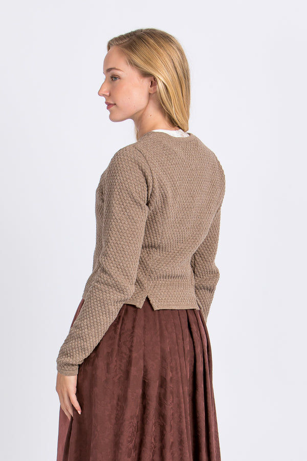 Berwin & Wolff Strickjanker Natur Rückansicht | Berwin & Wolff knit jacket natural back view
