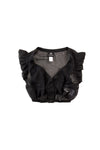 Hammerschmid Dirndlbluse Hanny Flügelarm schwarz Vorderansicht | Hammerschmid dirndl blouse Hanny cap-sleeve black front view