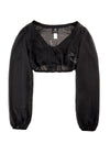Hammerschmid Dirndlbluse Hanny Langarm schwarz Vorderansicht | Hammerschmid dirndl blouse Hanny long-sleeve black front view