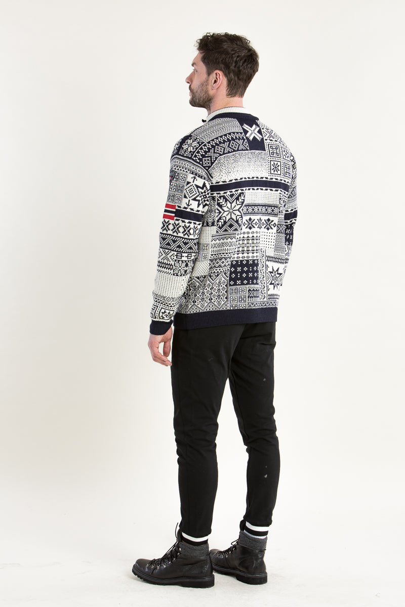 Dale of Norway Norwegerpulli History blau Getragen | Dale of Norway Norwegian Pullover History blue worn