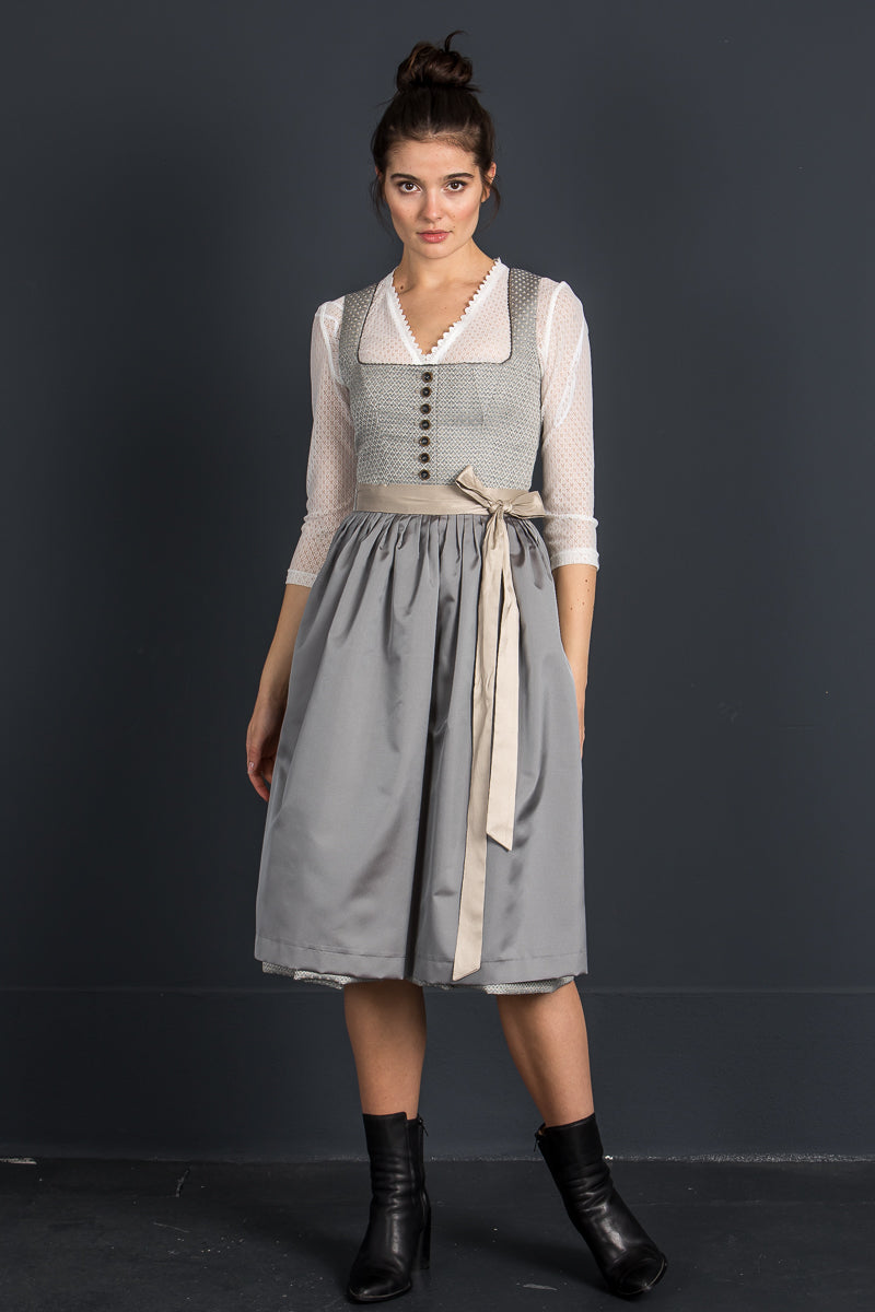 Berwin & Wolff Dirndl taupe Vorderansicht | Berwin & Wolff Dirndl taupe front view