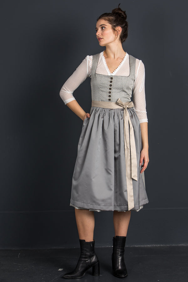 Berwin & Wolff Dirndl taupe Rückansicht | Berwin & Wolff Dirndl taupe back view