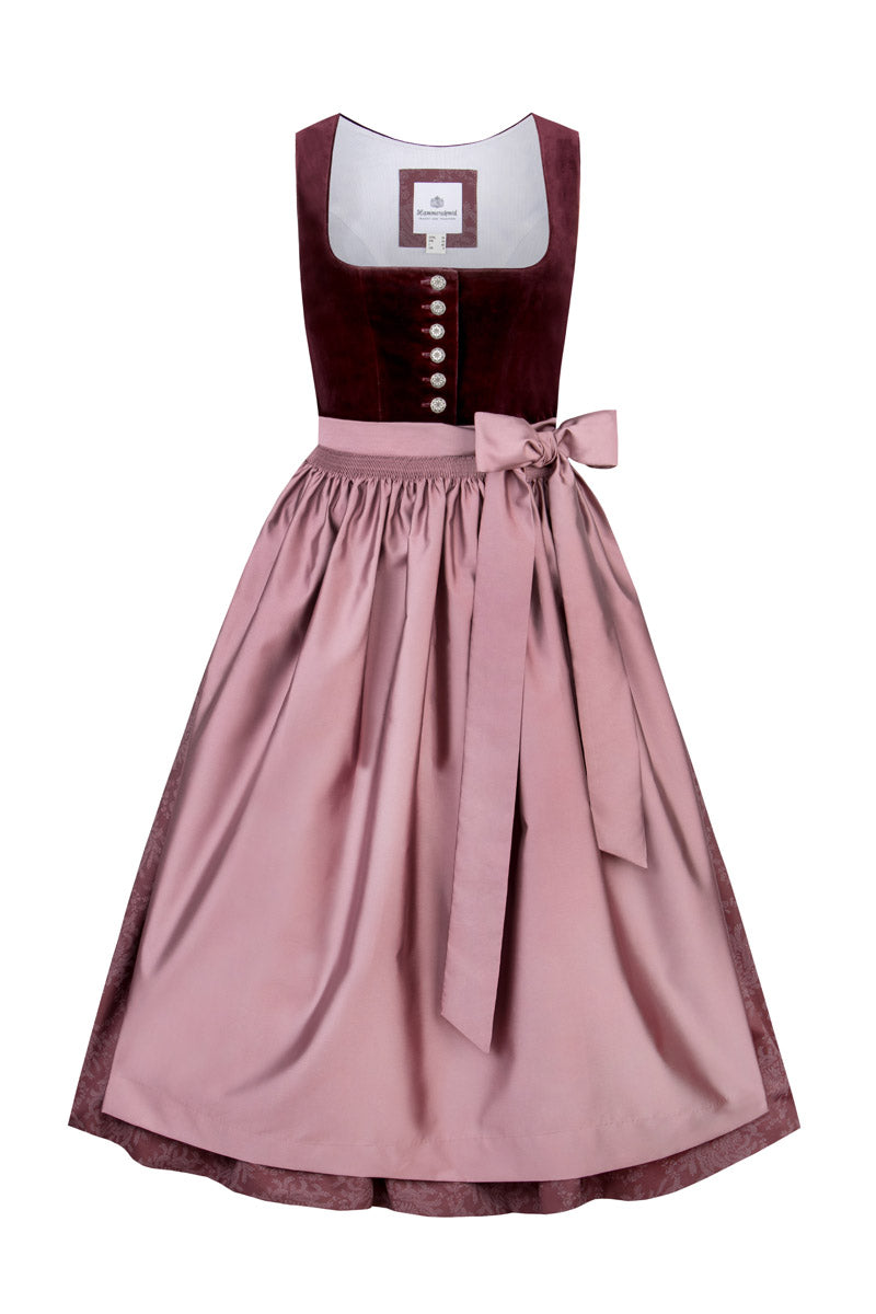 Hammerschmid Samtdirndl Pillersee bordeaux Vorderansicht | Hammerschmid Samtdirndl Pillersee bordeaux front view