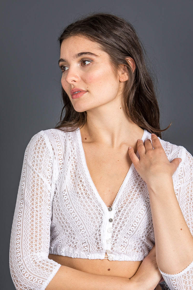 Countryline Dirndlbluse weiß Vorderansicht | Countryline Dirndl blouse white front view
