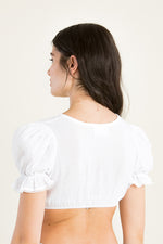 Wenger Dirndlbluse Fabienne weiß Rückansicht | Wenger dirndl blouse Fabienne white back view