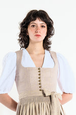 Heimatglück Dirndlbluse Rosalie Ballonarm weiß Rückansicht | Heimatglück Dirndl Blouse Rosalie balloon sleeve white back view
