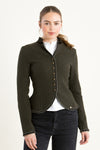 Alpenherz Trachtenjanker Josie oliv Vorderansicht | Alpenherz traditional jacket Josie olive front view