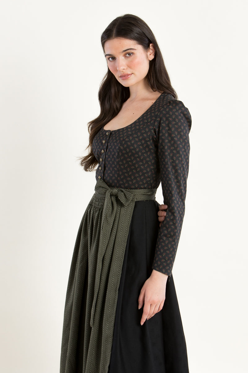 Anno Domini Ärmeldirndl Amrei Schwarz Detail | Anno Domini Sleeved dirndl Amrei Black detail
