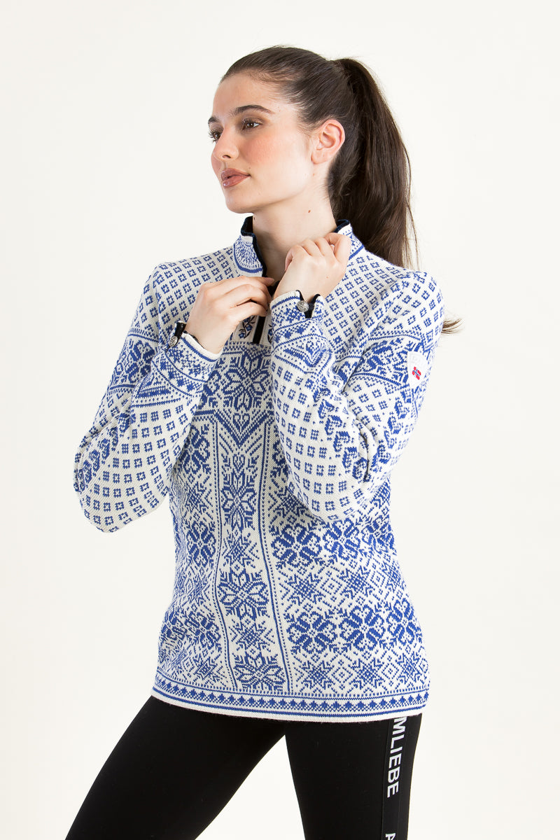 Dale of Norway Norwegerpulli Peace blau Getragen | Dale of Norway Norwegian sweater Peace blue worn