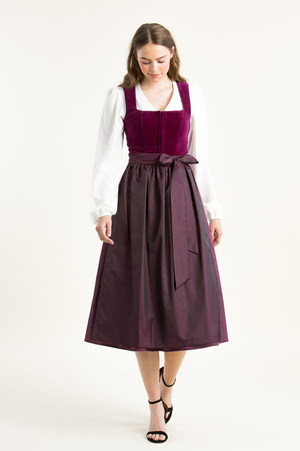 Alissa Samtdirndl Alice Pink Vorderansicht | Alissa Velvet dirndl Alice Pink front view