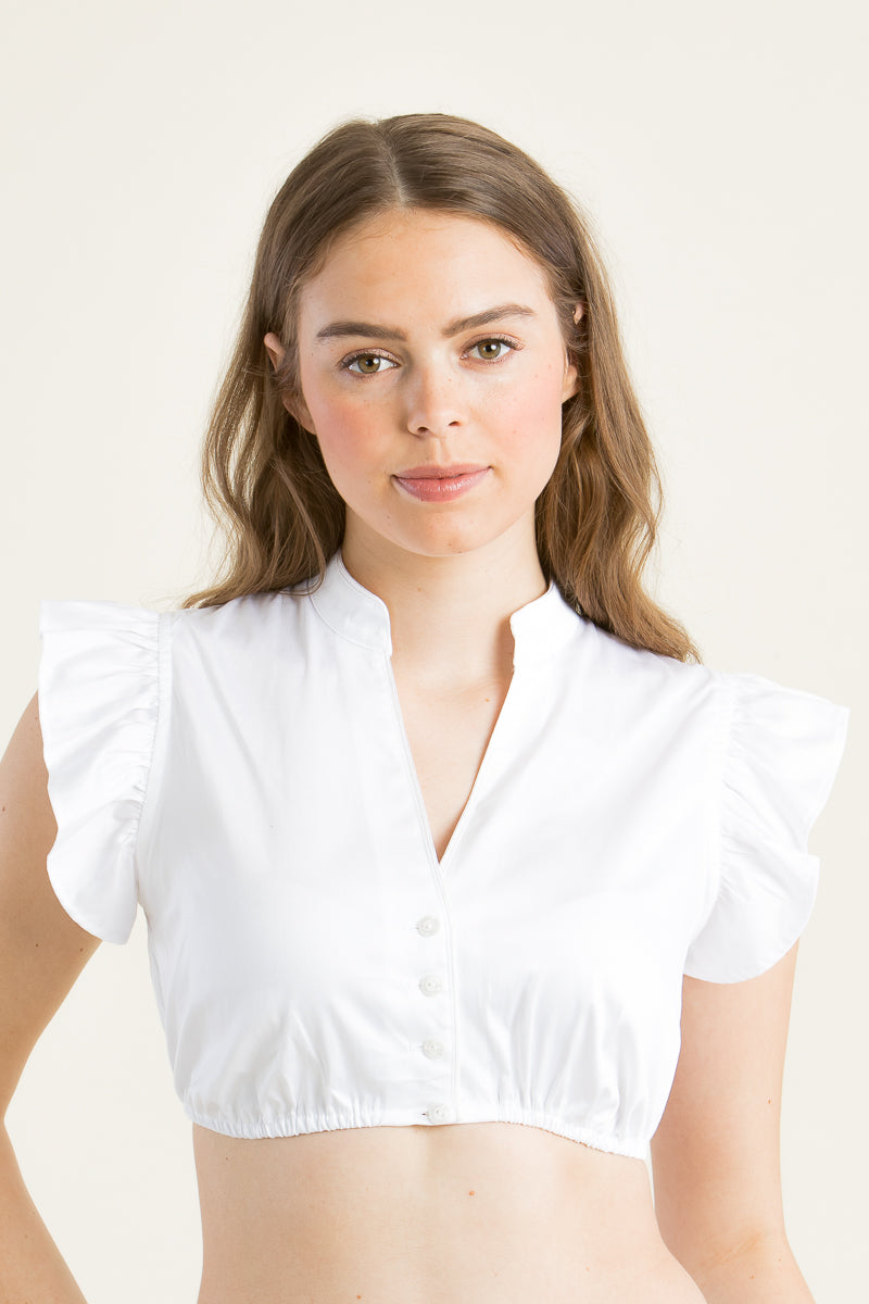 Wenger Dirndlbluse Kasandra Flügelarm Getragen | Wenger Dirndl blouse Kasandra winged sleeve worn