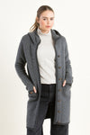 Liebling Kapuzenjanker Benedikta grau Vorderansicht | Liebling hooded knit jacket Benedikta grey front view
