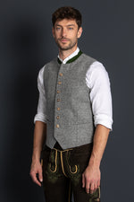Loden Steiner Lodenweste Karl Pichl Grau Grün Getragen | Loden Steiner Karl Pichl Grey, Fir green worn