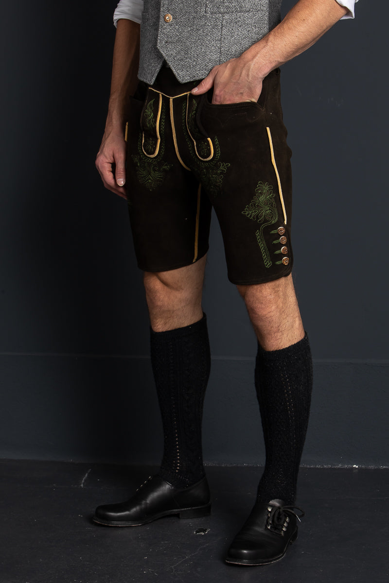 Meindl Hirschlederhose Ebensee ahorn Detail | Meindl Hirschlederhose Ebensee maple detail