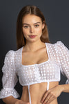 Gottseidank Dirndlbluse Traude weiß Vorderansicht | Gottseidank Dirndl Blouse Traude White front view