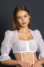 Gottseidank Dirndlbluse Traude weiß Rückansicht | Gottseidank Dirndl Blouse Traude White back view