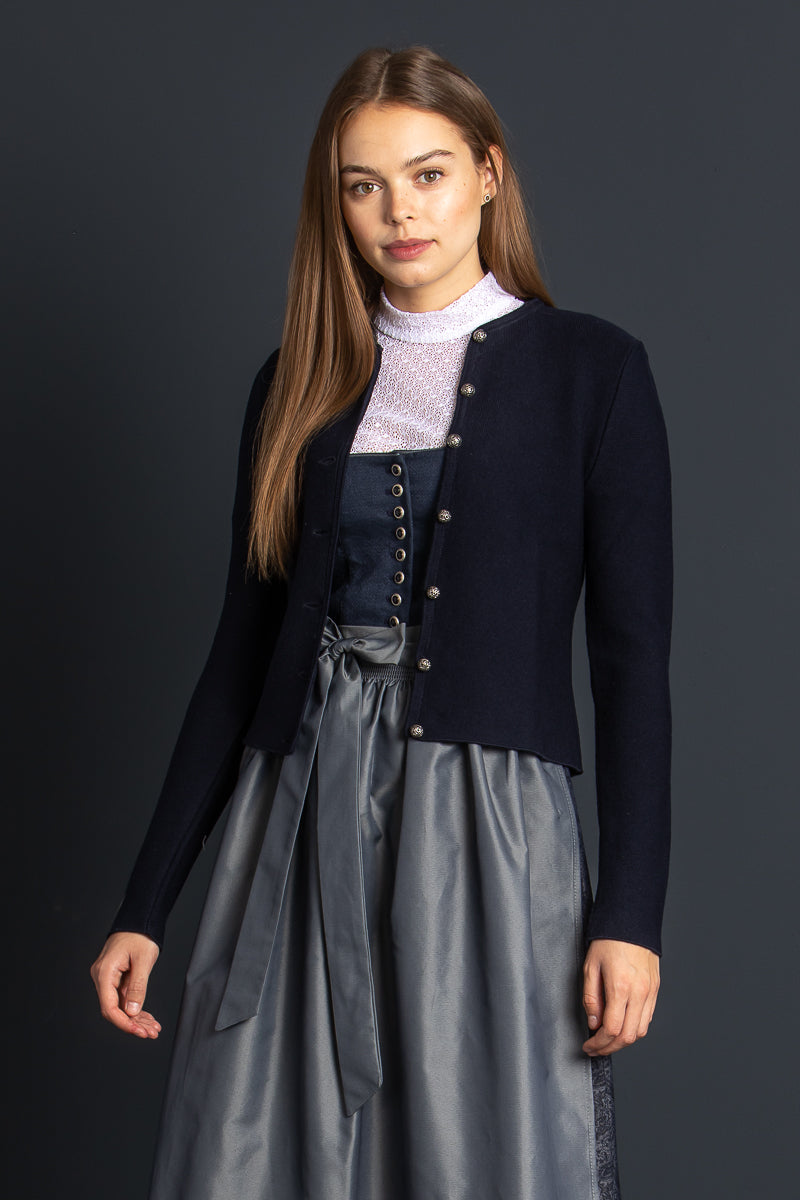 Gottseidank Strickjacke Aloisia marine Rückansicht | Gottseidank Knit Cardigan Aloisia navy back view