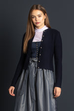 Gottseidank Strickjacke Aloisia marine Rückansicht | Gottseidank Knit Cardigan Aloisia navy back view