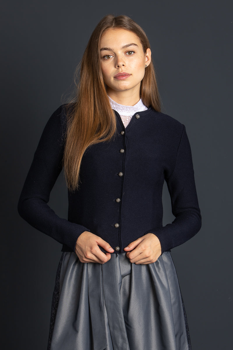 Gottseidank Strickjacke Aloisia marine Vorderansicht | Gottseidank Knit Cardigan Aloisia navy front view
