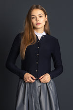 Gottseidank Strickjacke Aloisia marine Vorderansicht | Gottseidank Knit Cardigan Aloisia navy front view