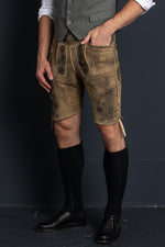 Beckert Lederhose St. Gallen Mustang Grün Detail | Beckert Lederhose St. Gallen Mustang Green detail