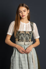 Sportalm Dirndl Freiendorf blau Detail Mieder | Sportalm Dirndl Freiendorf blue bodice detail