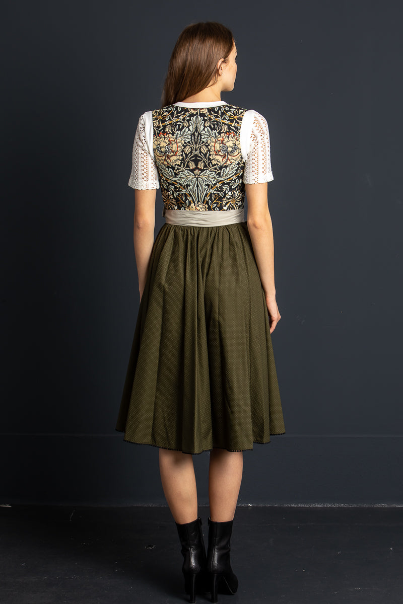 Sportalm Dirndl Freiendorf blau Detail Schürze | Sportalm Dirndl Freiendorf blue apron detail